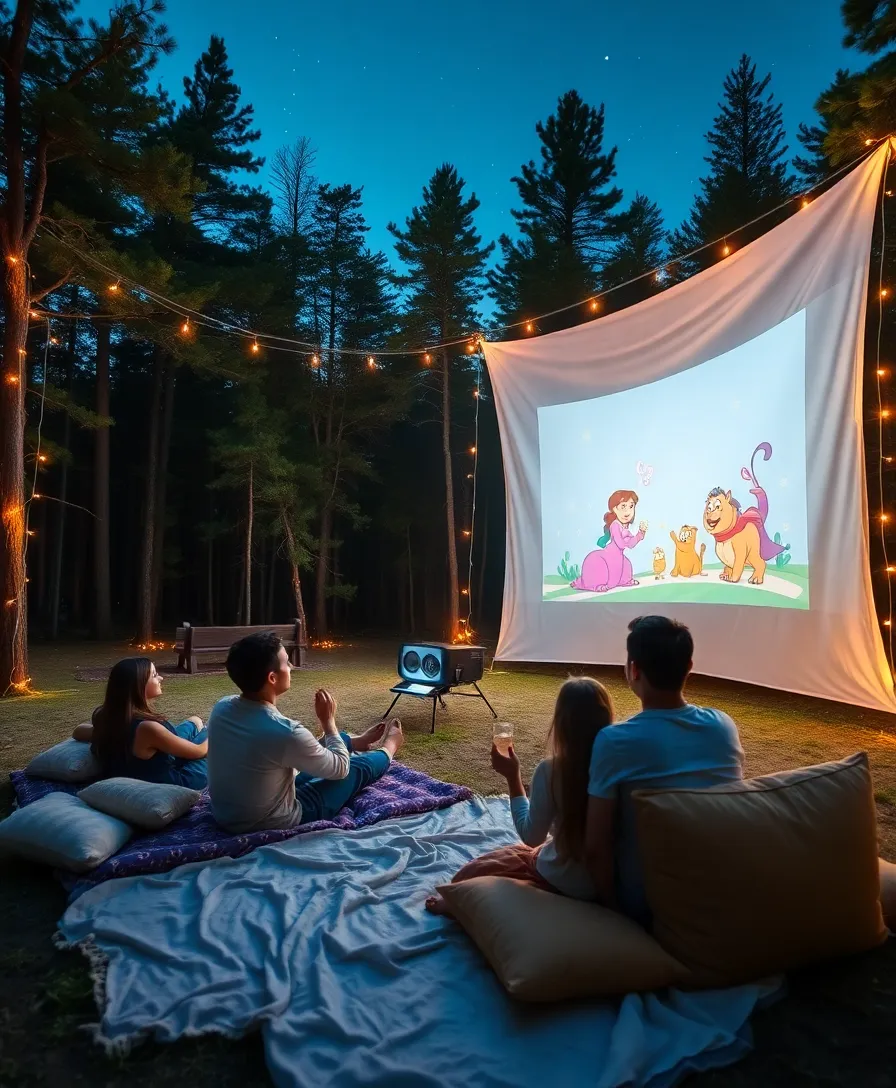 19 Fun Cabin Activities for Families That Will Bring You Closer Together (You’ll Love #13!) - 3. Outdoor Movie Night