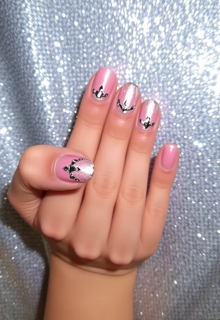 13 Fun Valentine's Nails for Kids That Will Make Their Day Extra Special! - 12. Fun Foil Accents