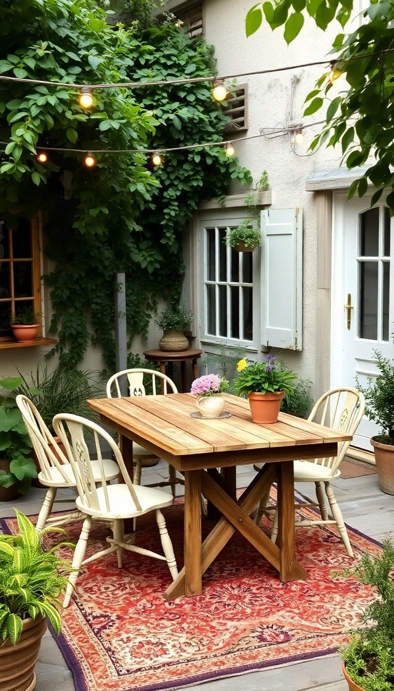 21 Cozy French Country Exteriors That Invite You to Relax and Unwind! - 3. Quaint Patios and Verandas