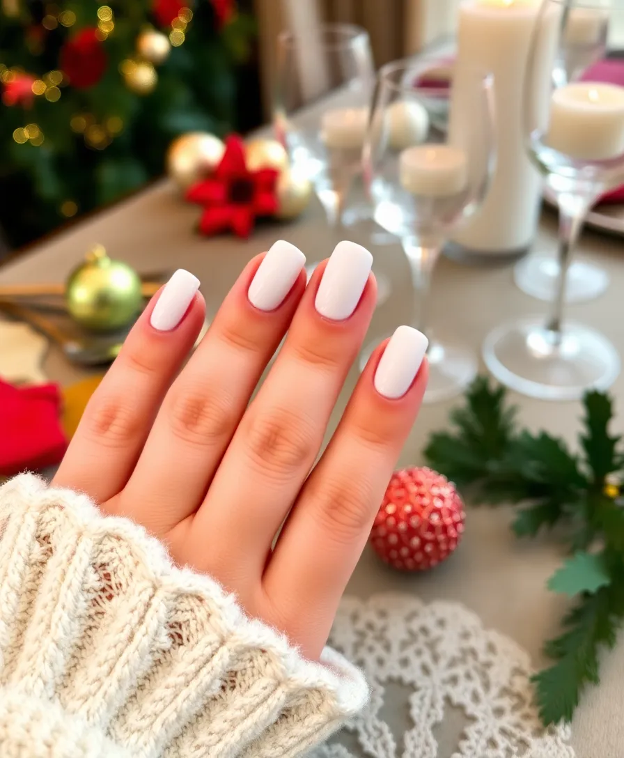 14 Elegant White Holiday Nails That Will Elevate Your Holiday Style Instantly! - 9. White with Jewel Tones