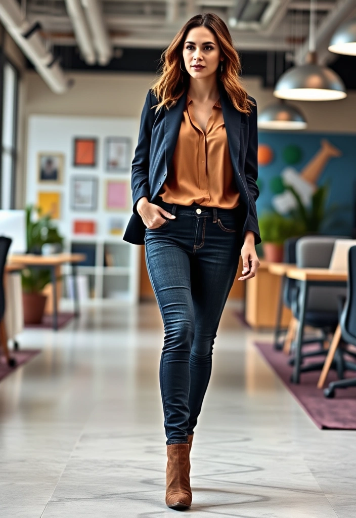 18 Office Outfits That'll Make You the Best-Dressed in the Boardroom (#5 Will Shock You!) - 17. Smart Casual with Denim