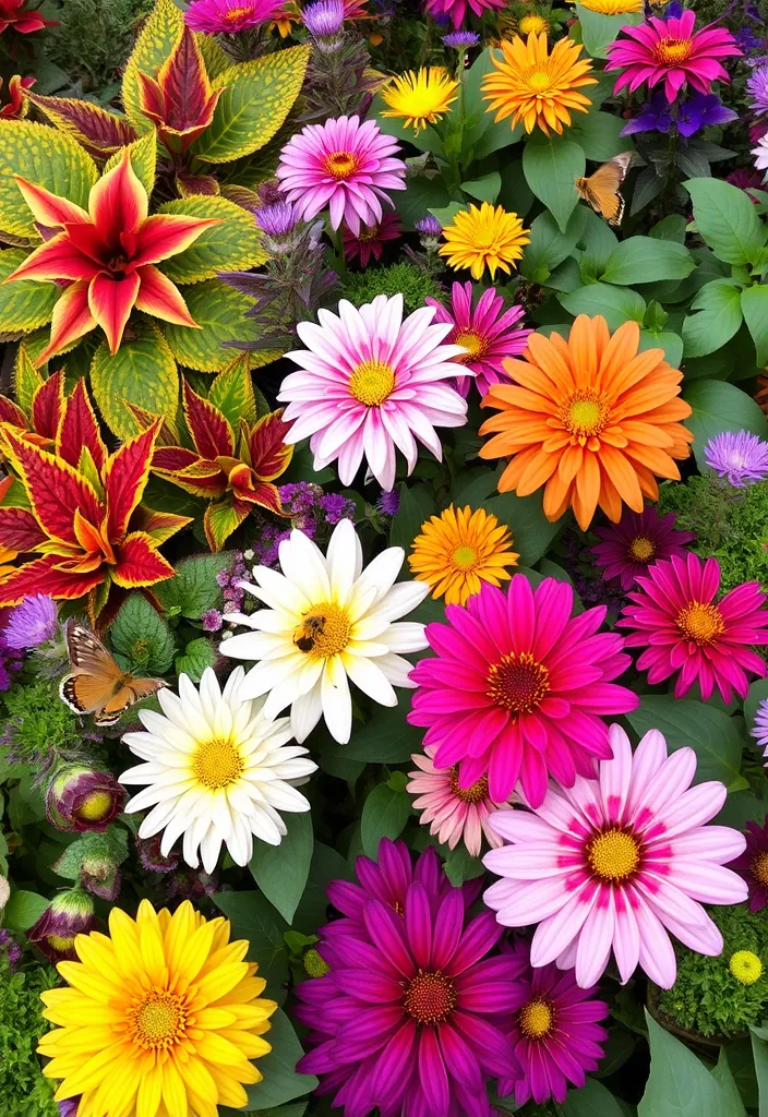 18 Colorful Flower Garden Ideas That Will Attract Pollinators (Wait Until You See #6!) - 14. Colorful Foliage and Blooms