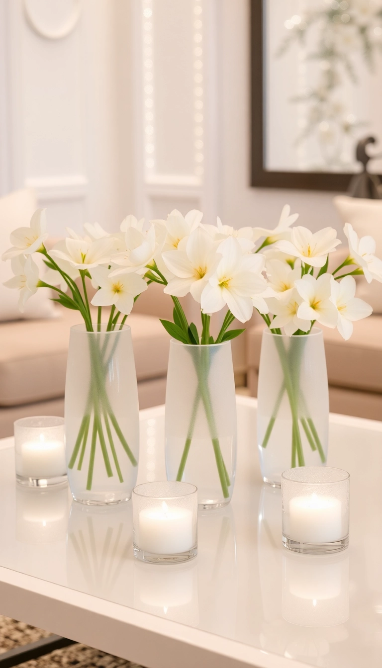 21 Christmas Coffee Table Decor Ideas That Will Have Your Guests Raving! - 9. Frosted Glass Accents