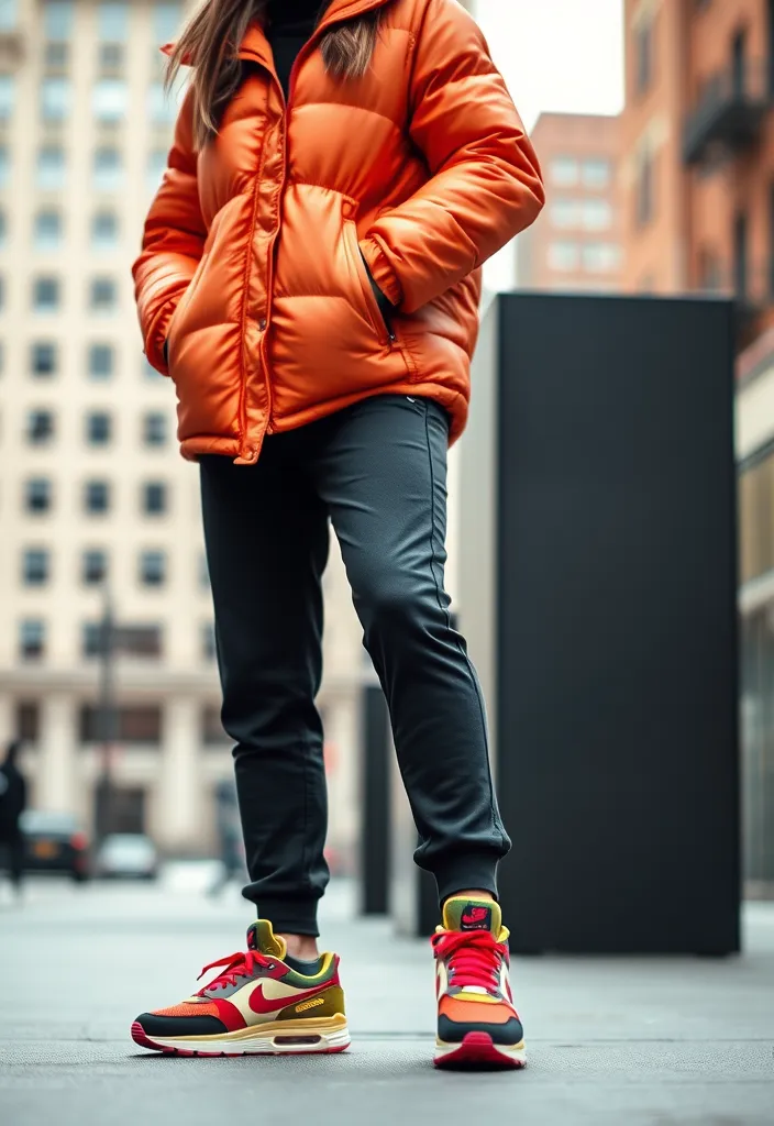 10 Stylish Ways to Rock Winter Footwear That Will Turn Heads! - 3. Stylish Winter Sneakers with Puffer Jacket