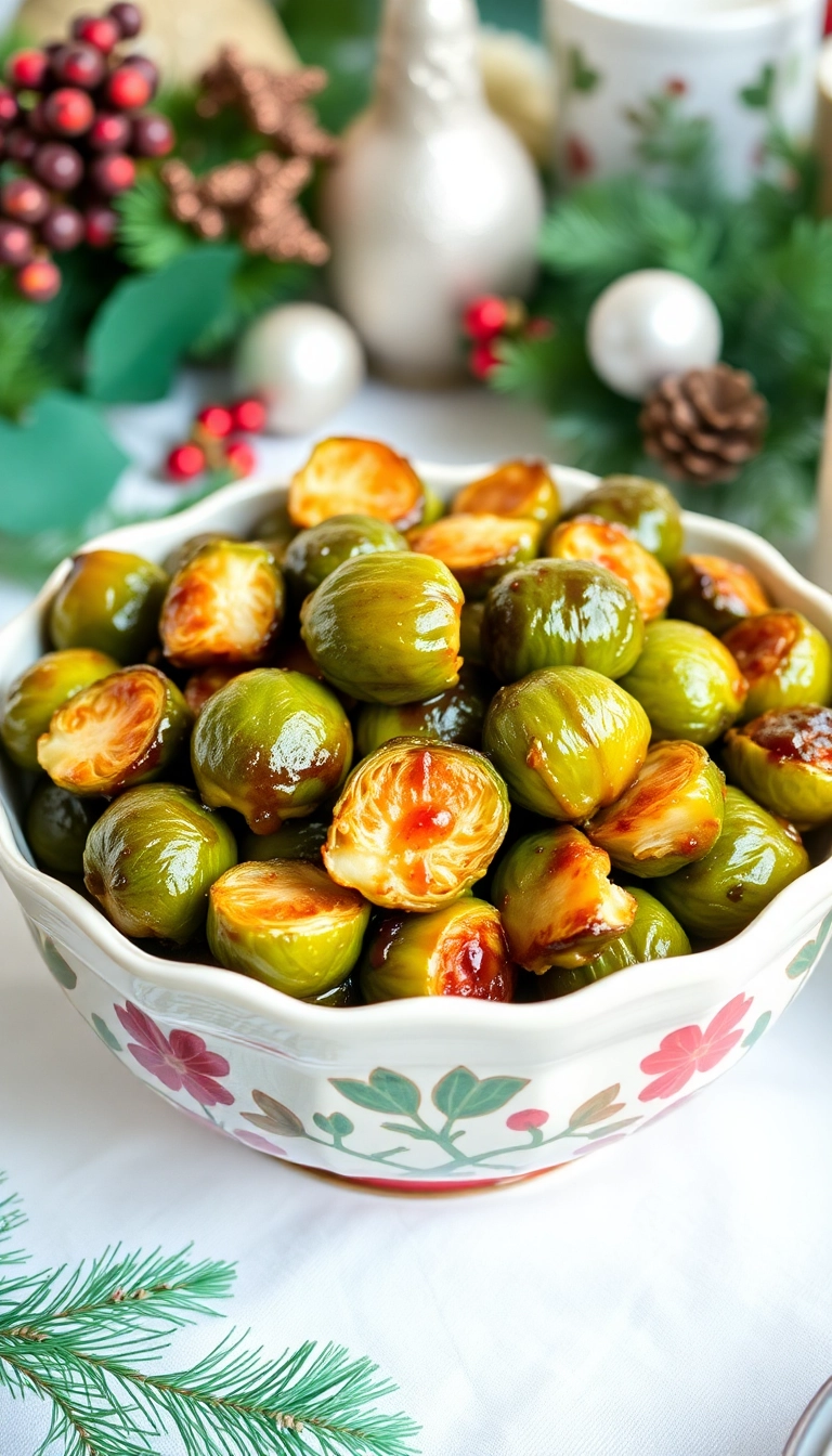 24 Christmas Snacks That Will Steal the Show at Your Holiday Party! - 18. Maple Glazed Brussels Sprouts