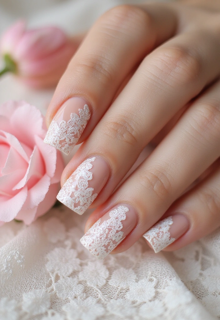 Transform Your Look with 15 Cherry Coded Nails DIY That Are Simply Irresistible! - 14. Cherry Lace Design