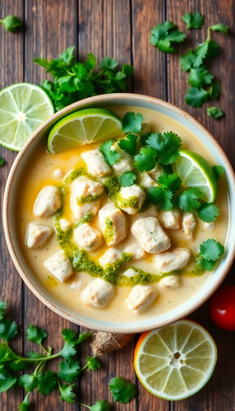 30 Mind-Blowing Crockpot White Chicken Chili Recipes You Need to Try Tonight! - 22. White Chicken Chili with Cilantro Pesto