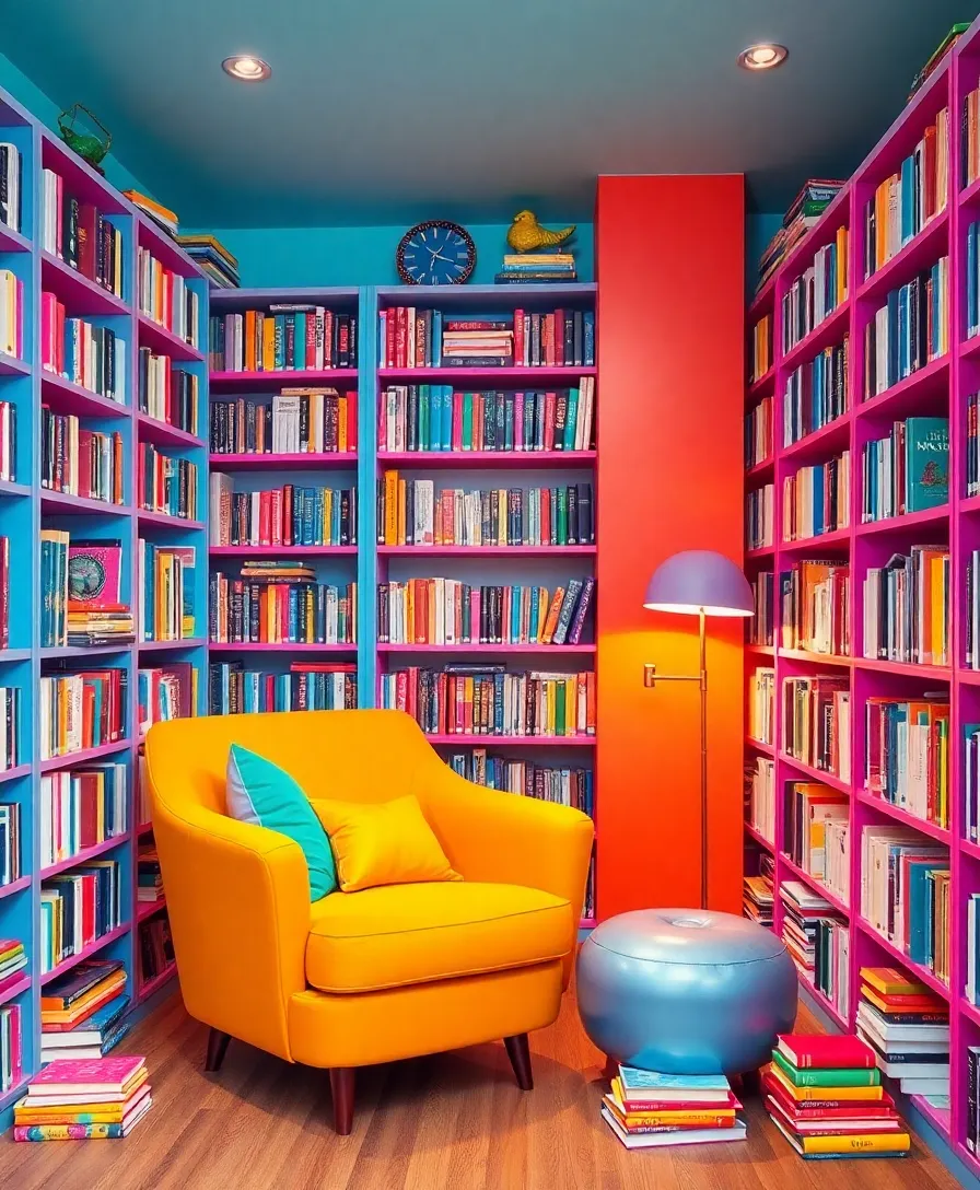 7 Cozy Home Library Ideas That Will Make You Never Want to Leave! - 6. Colorful Book Haven