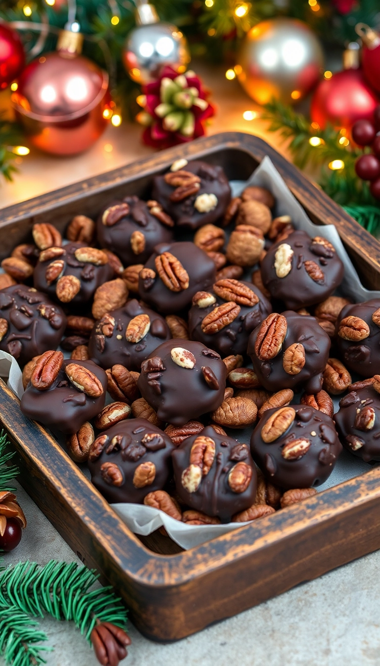 24 Christmas Snacks That Will Steal the Show at Your Holiday Party! - 17. Nutty Chocolate Clusters