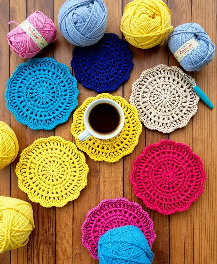 21 Easy DIY Crochet Projects for Beginners That Are Totally Doable (You Can Do #7!) - 1. Cozy Crochet Coasters