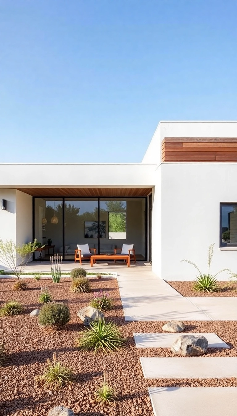 21 Modern Ranch Houses You’ll Love (Prepare to Be Inspired by #4!) - 1. Sleek Lines and Minimalism