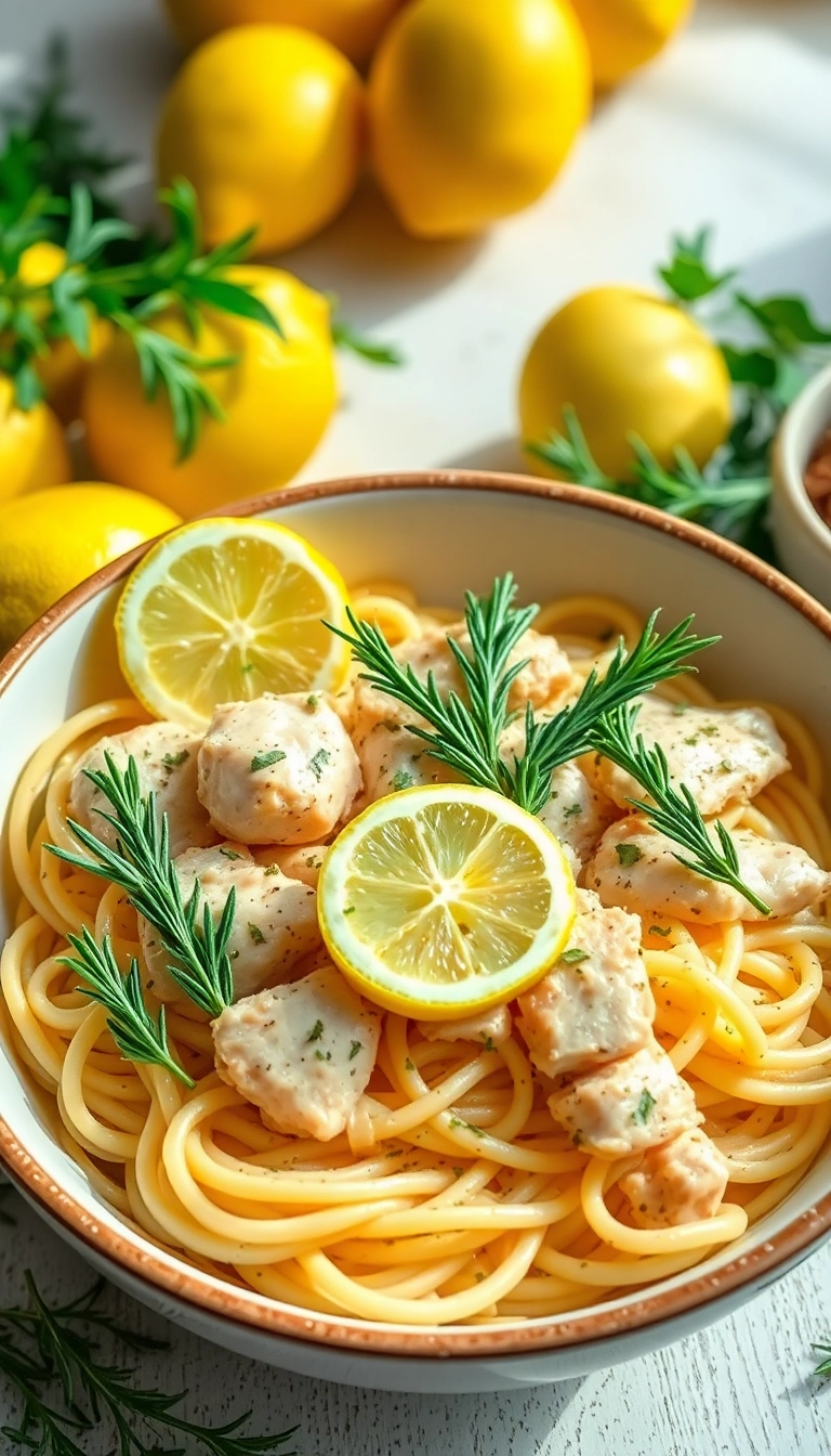 23 Crockpot Chicken and Noodles Ideas That Will Make You Ditch Takeout Tonight! - 4. Lemon Herb Chicken and Noodles