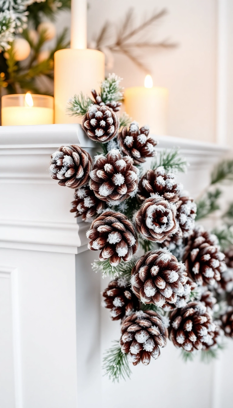 41 DIY Christmas Garland Ideas to Add Festive Flair 5 21 Unique DIY Christmas Garland Ideas That Will Wow Your Guests This Year! - Frosted Pinecone Garland
