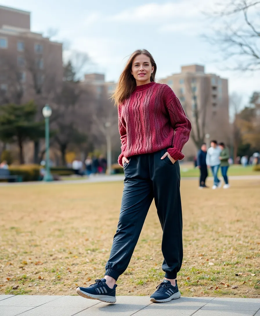 15 Fashion Cable-Knit Jumpers Perfect for Layering (Wait Until You See #9!) - 14. The Athleisure Twist