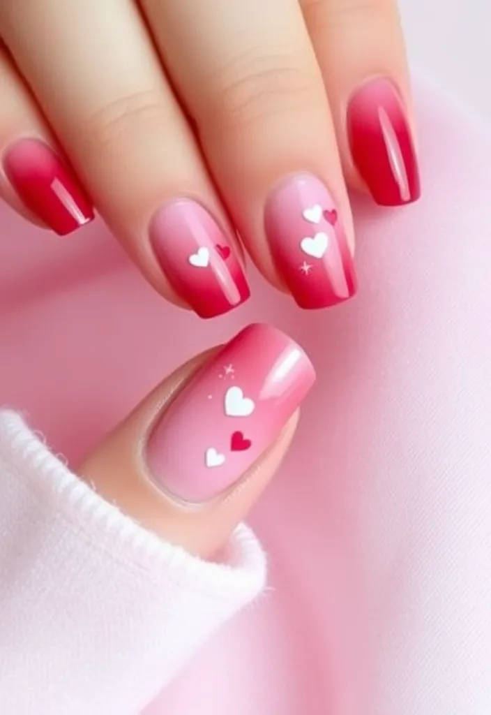 Valentine's Day Nails Designs: 10 Must-Try Ideas for a Romantic Look! 💘 - 10. Sweetheart Gradient Nails