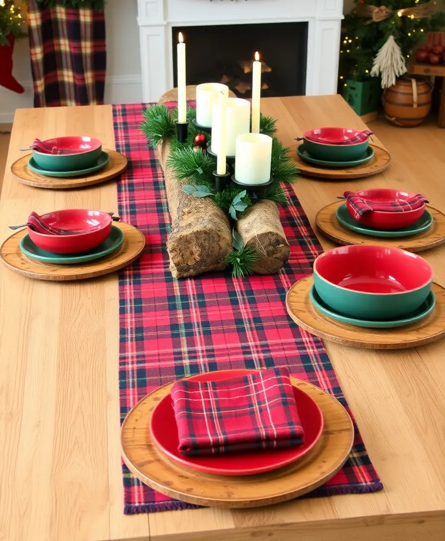 16 Gorgeous Christmas Table Decor Ideas That Will Dazzle Your Guests. - 7. Festive Plaid Patterns