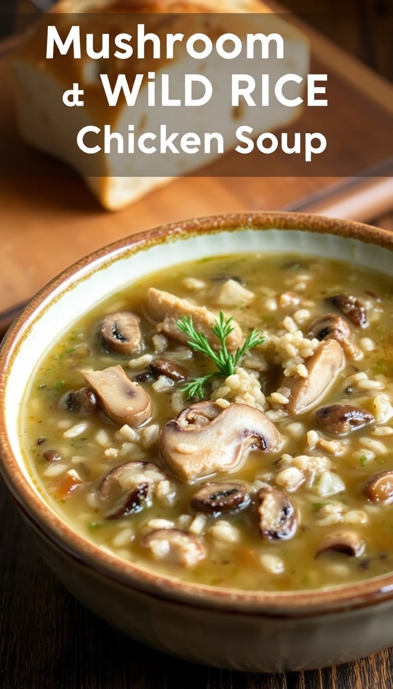 18 Panera Chicken and Wild Rice Soup Ideas That Will Warm Your Soul! - 6. Mushroom and Wild Rice Chicken Soup