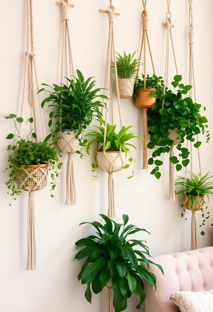 10 Budget-Friendly Macrame Wall Art Ideas That Will Wow Your Guests (You’ll Love #3!) - 1. Boho-Chic Plant Hanger Wall Art