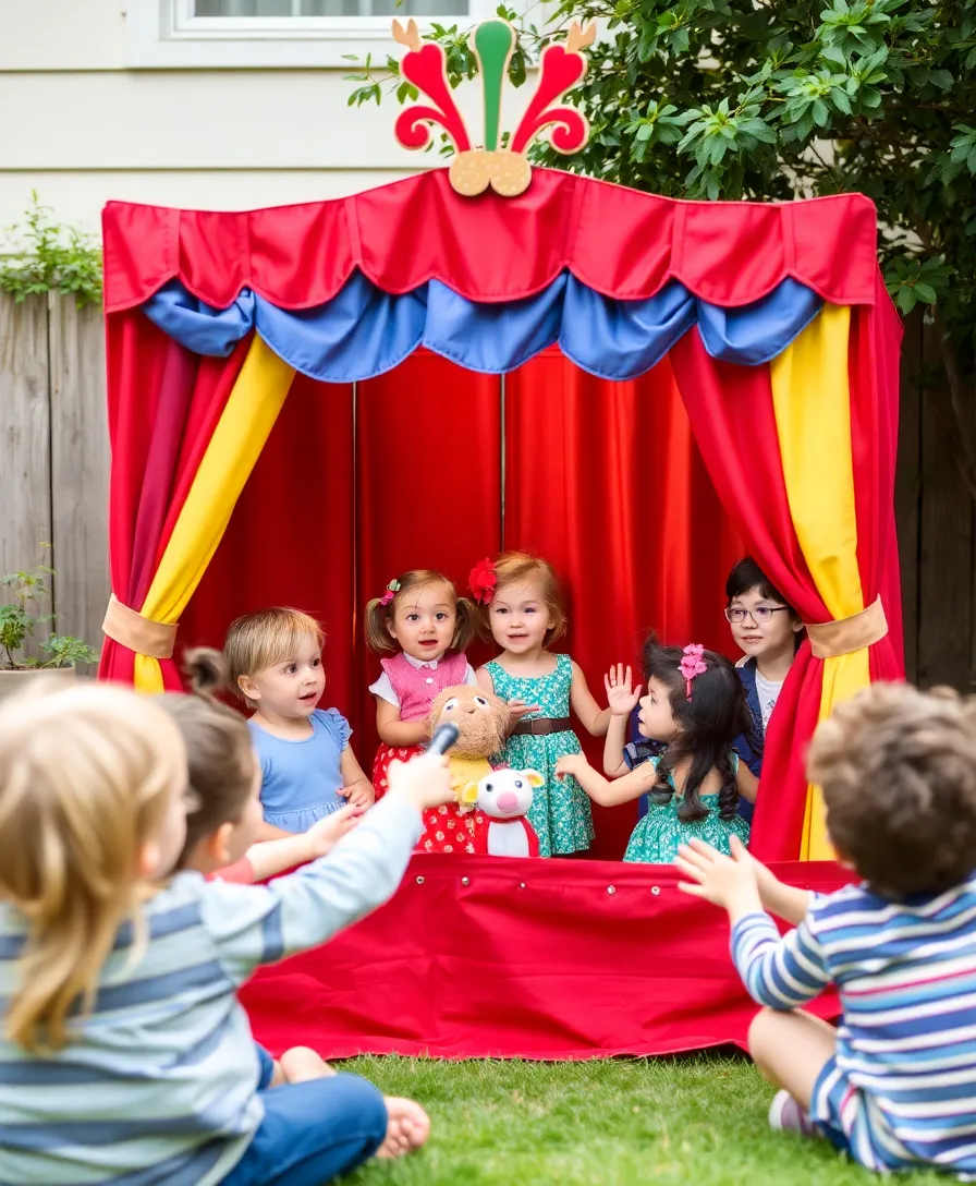 21 Creative Kids Outdoor Play Area Ideas That Will Encourage Imagination (Wait Until You See #7!) - 20. Creative Puppet Theater