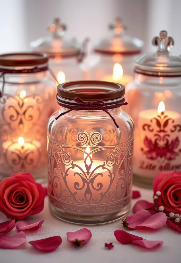 20 DIY Valentine's Day Projects That'll Impress Your Loved One (You’ll Want to Try #5!) - 3. Romantic Candle Jars