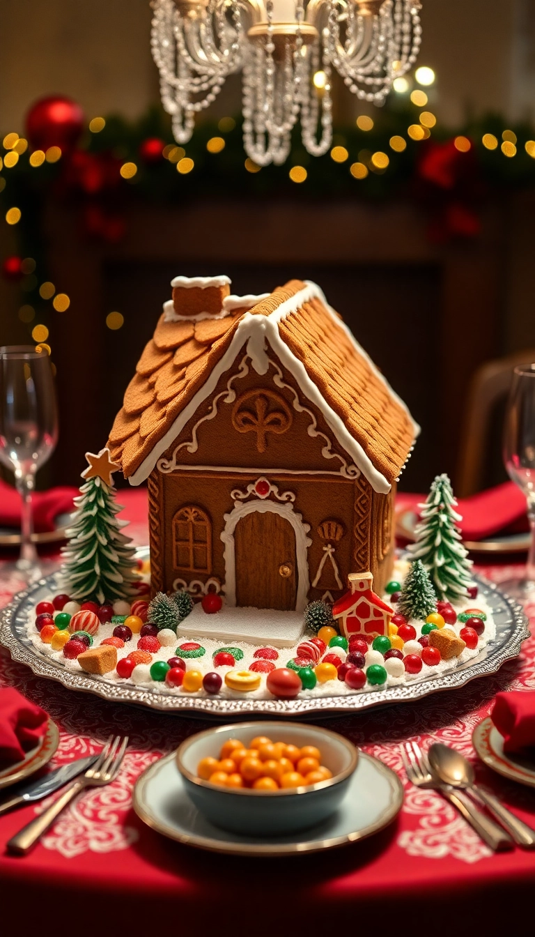 15 DIY Christmas Decor Ideas That Will Make Your Home Sparkle with Holiday Cheer! - 14. Gingerbread House Centerpiece