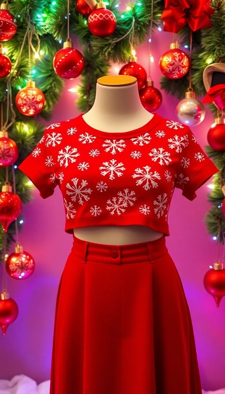 21 Trendy Holiday Tops You Need in Your Wardrobe This Christmas (Don’t Miss #7!) - 19. Cute Crop Tops