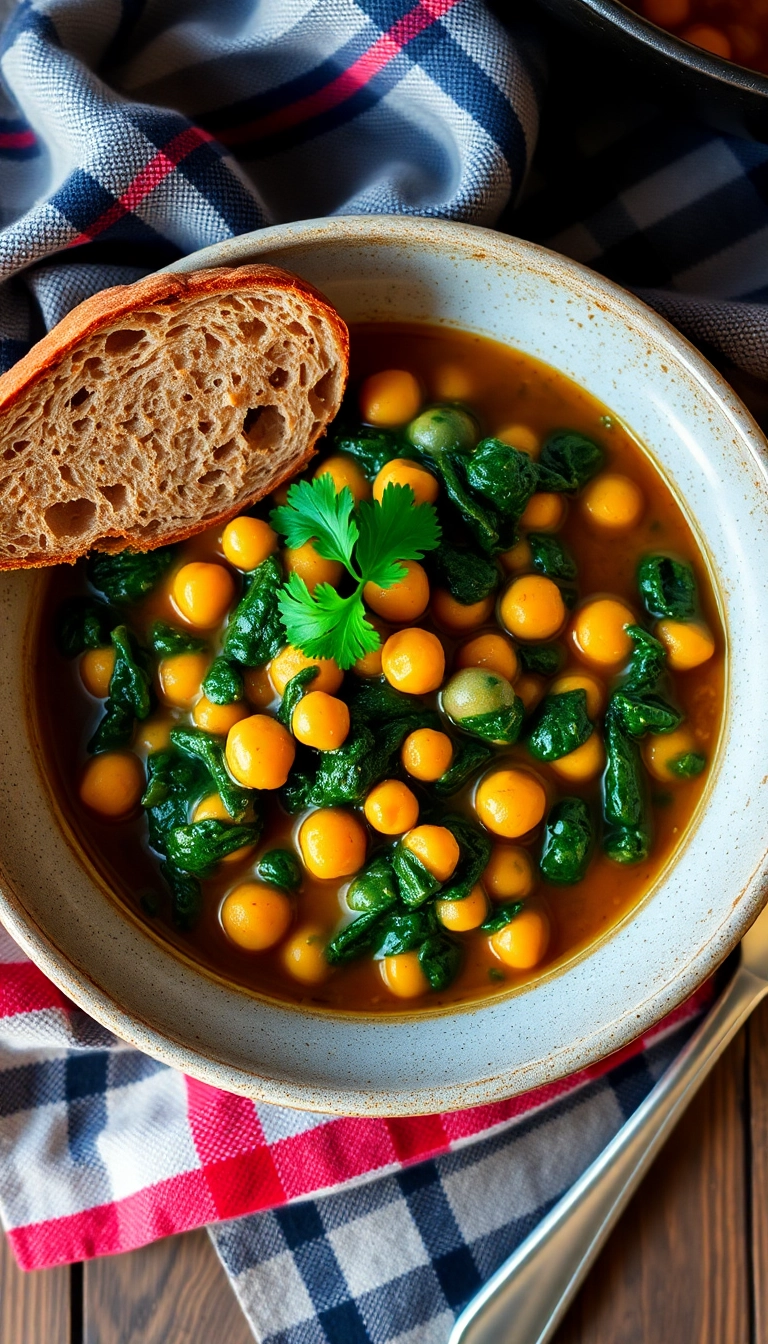 18 Healthy Dinner Recipes for Weight Loss That Taste Incredible! - 7. Chickpea and Spinach Stew