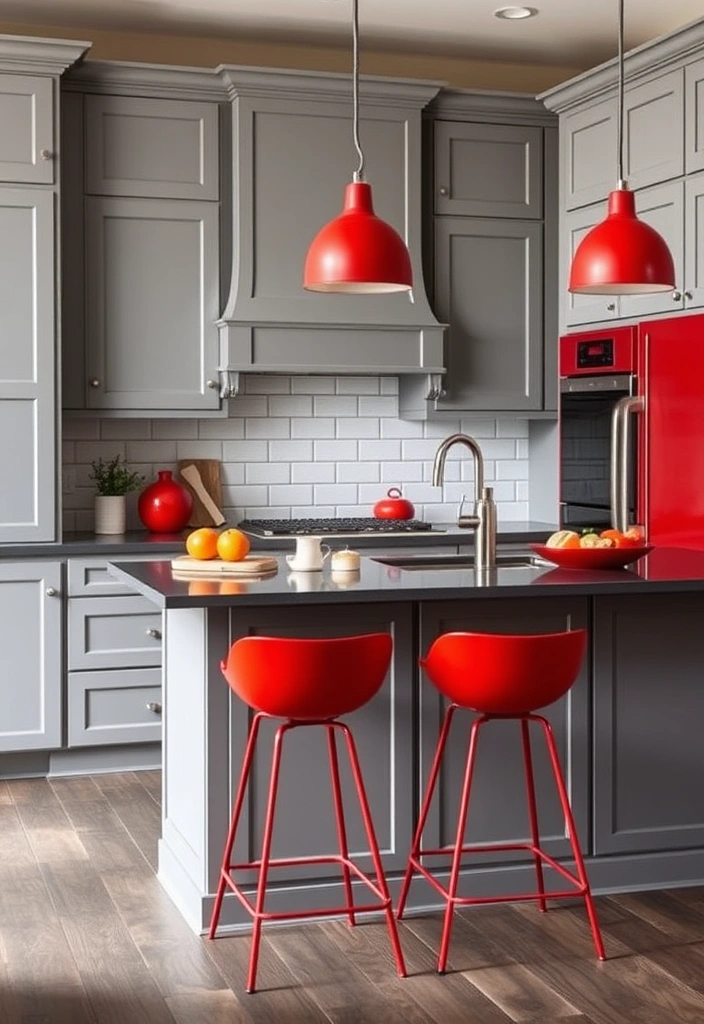 19 Gorgeous Mid-Century Modern Color Palettes That Will Inspire Your Next Project (You’ll Love #10!) - 19. Classic Grey and Tomato Red