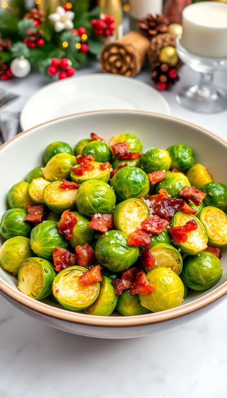 20 Delicious Christmas Eve Dinner Ideas to Impress Your Guests (You Won't Believe #12!) - 10. Roasted Brussels Sprouts with Bacon