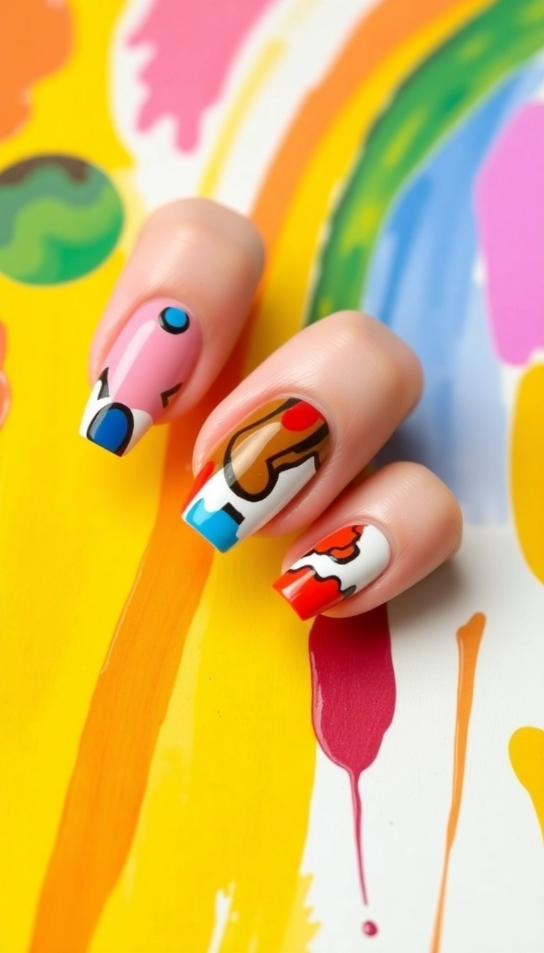 25 Best Ever Spring Nail Ideas That Will Make Your Friends Jealous! - 12. Artsy Abstracts