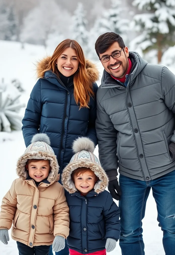 12 Matching Women's Winter Fashion Ideas for Family Photos That Will Make You Look Amazing Together! - 6. Chic Puffer Jackets