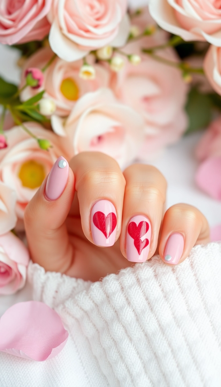 27 Stunning Pink Nail Ideas That Will Turn Heads (You Won't Believe #15!) - 10. Heartfelt Love