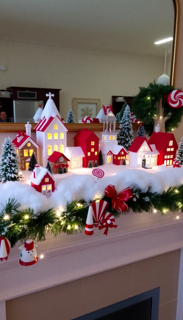 21 Peppermint Christmas Decorations That'll Sweeten Your Holiday Spirit (Wait Until You See #13!) - 17. Peppermint-Themed Christmas Village