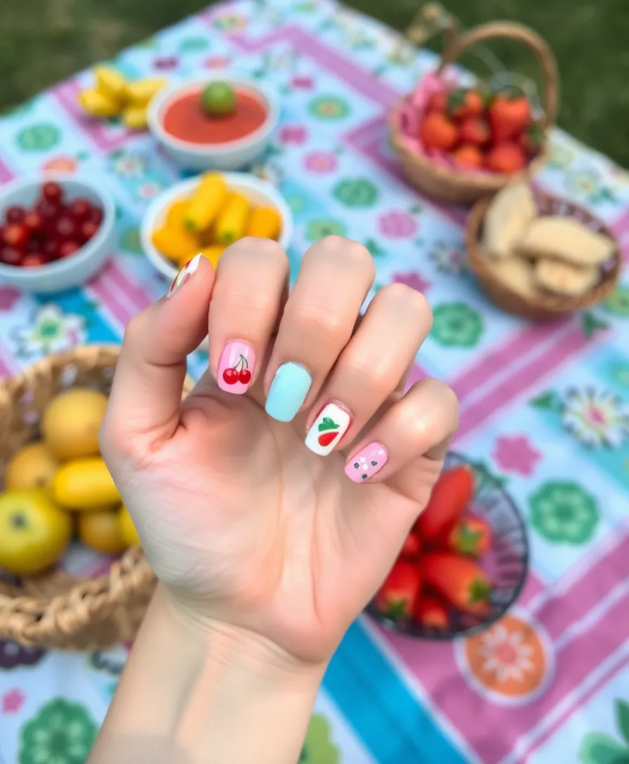 21 Gorgeous Summer Holiday Nail Ideas to Make Your Friends Jealous! - 6. Fruit Salad Delight