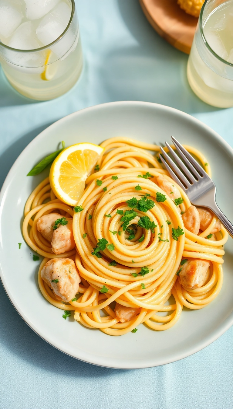 21 Low-Calorie Chicken Pasta Recipes You Can’t Resist (Especially #13!) - 1. Lemon Garlic Chicken Pasta