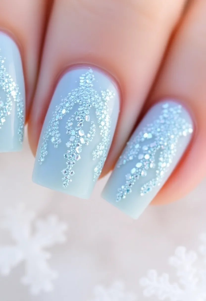 14 DIY January Nail Designs You Can Create in Under 30 Minutes! - 3. Glittery Icicles