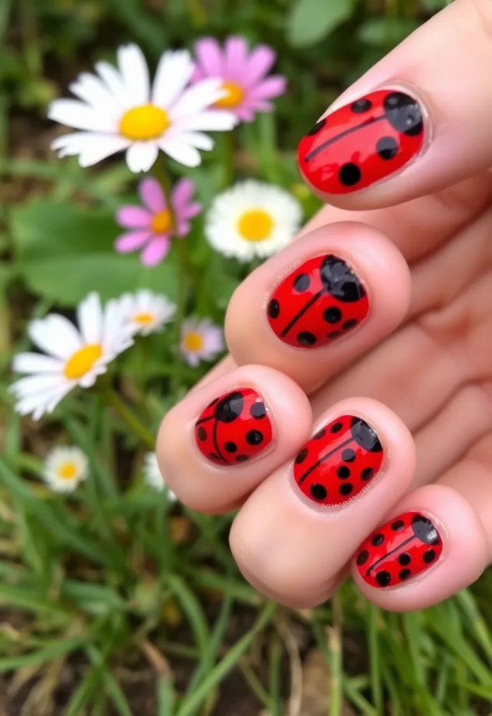 13 Fun Valentine's Nails for Kids That Will Make Their Day Extra Special! - 9. Love Bugs