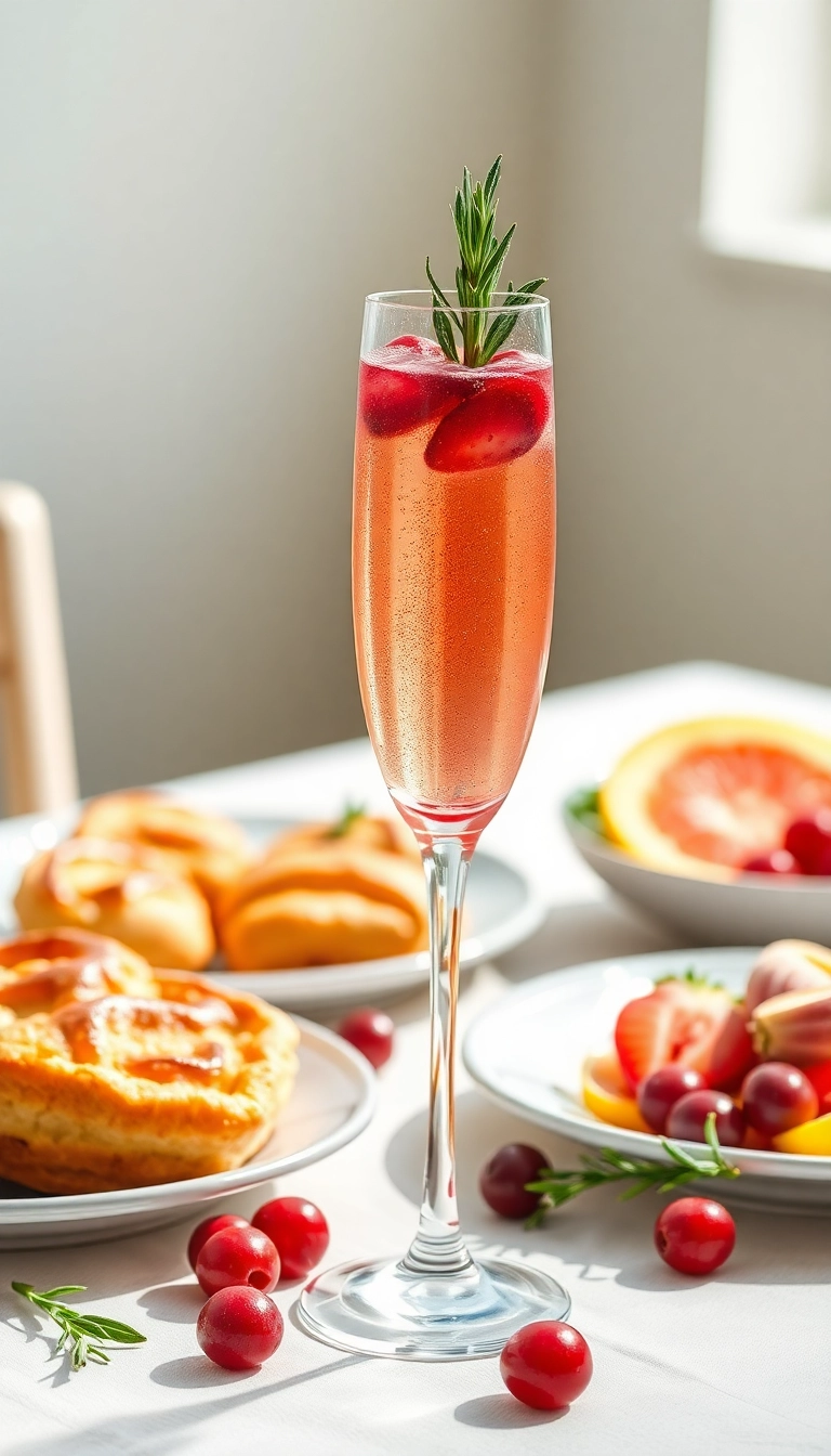 19 Christmas Drinks Ideas That'll Make Your Holiday Parties Sparkle! - 2. Cranberry Mimosa