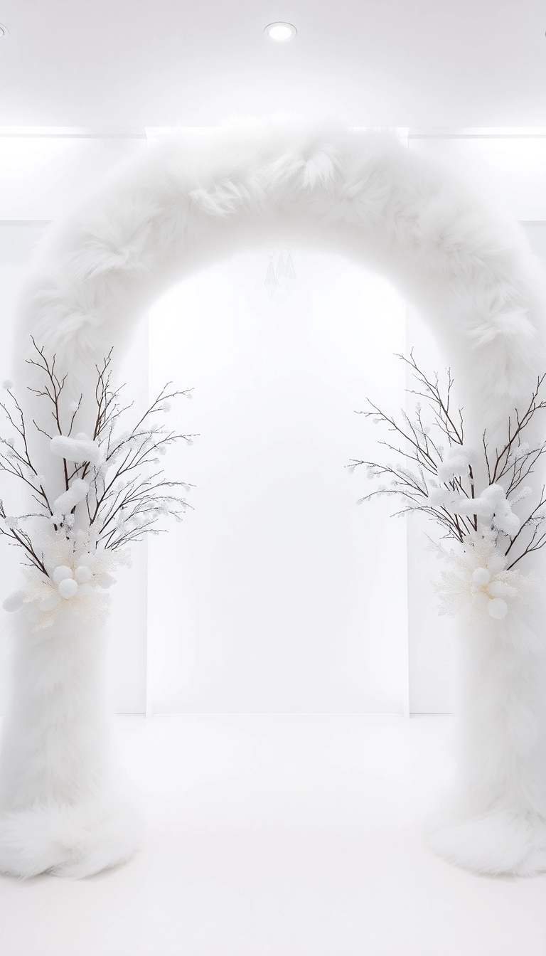 21 Stunning Christmas Archway Decor Ideas to Transform Your Indoor Space (You Won't Believe #14!) - 6. White Winter Wonderland