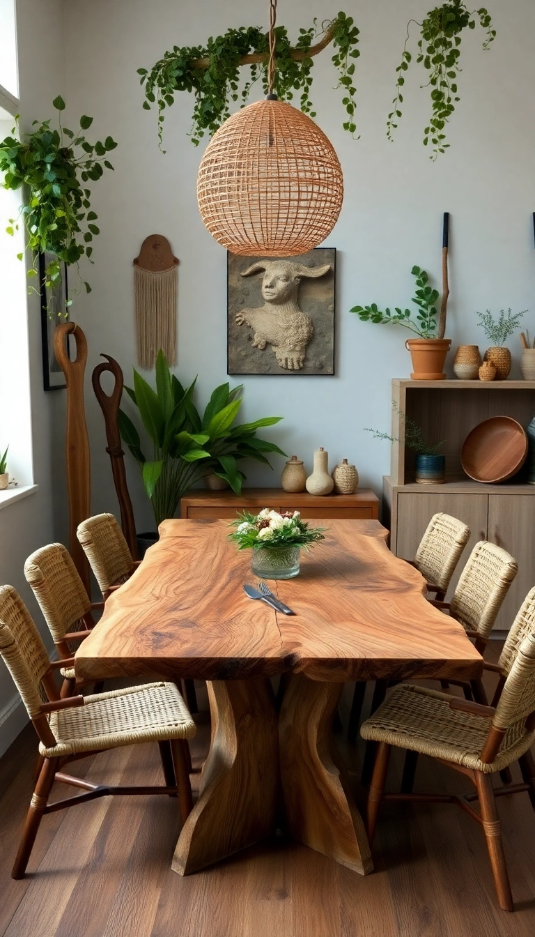 15 Stunning Corner Dining Table Ideas That'll Transform Your Space! - Nature-Inspired Table