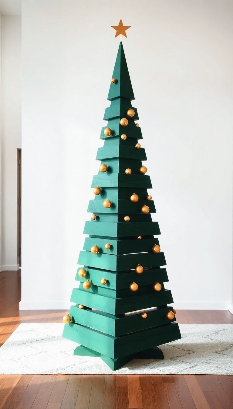 21 Wood Christmas Trees DIY That Will Light Up Your Holiday Spirit! - 12. Wooden Triangle Tree