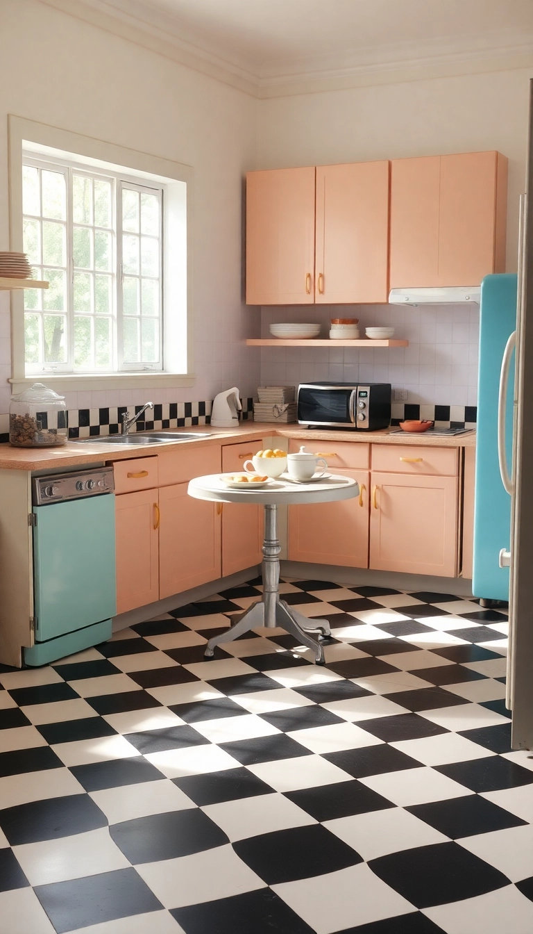 19 Vintage Kitchen Ideas That’ll Transport You Back in Time (Don’t Miss #12!) - 3. Checkerboard Floors