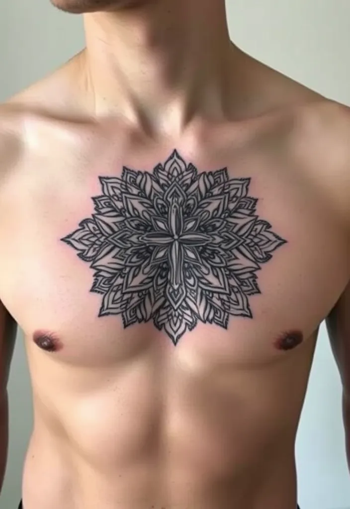 20 Stunning Chest Tattoos for Men That Will Turn Heads (You Won't Believe #15!) - 10. Religious Symbols