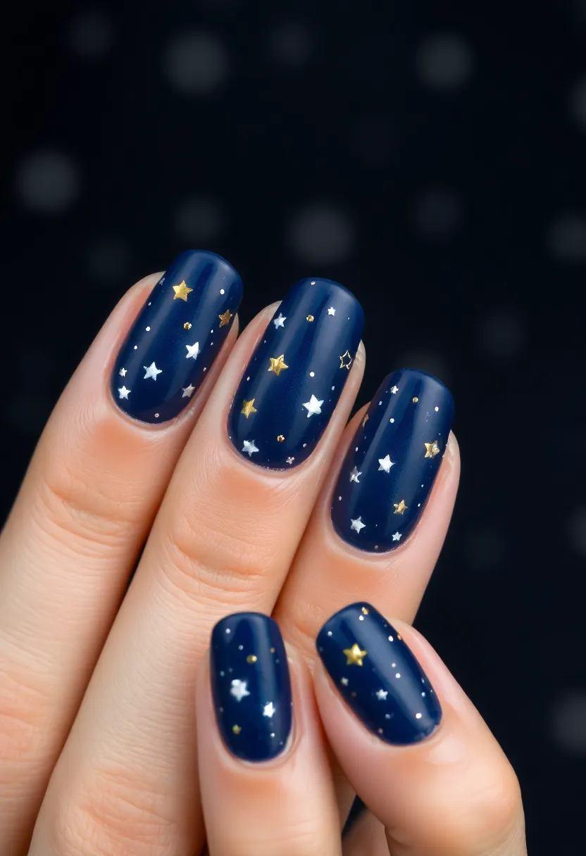 14 DIY January Nail Designs You Can Create in Under 30 Minutes! - 12. Starry Night