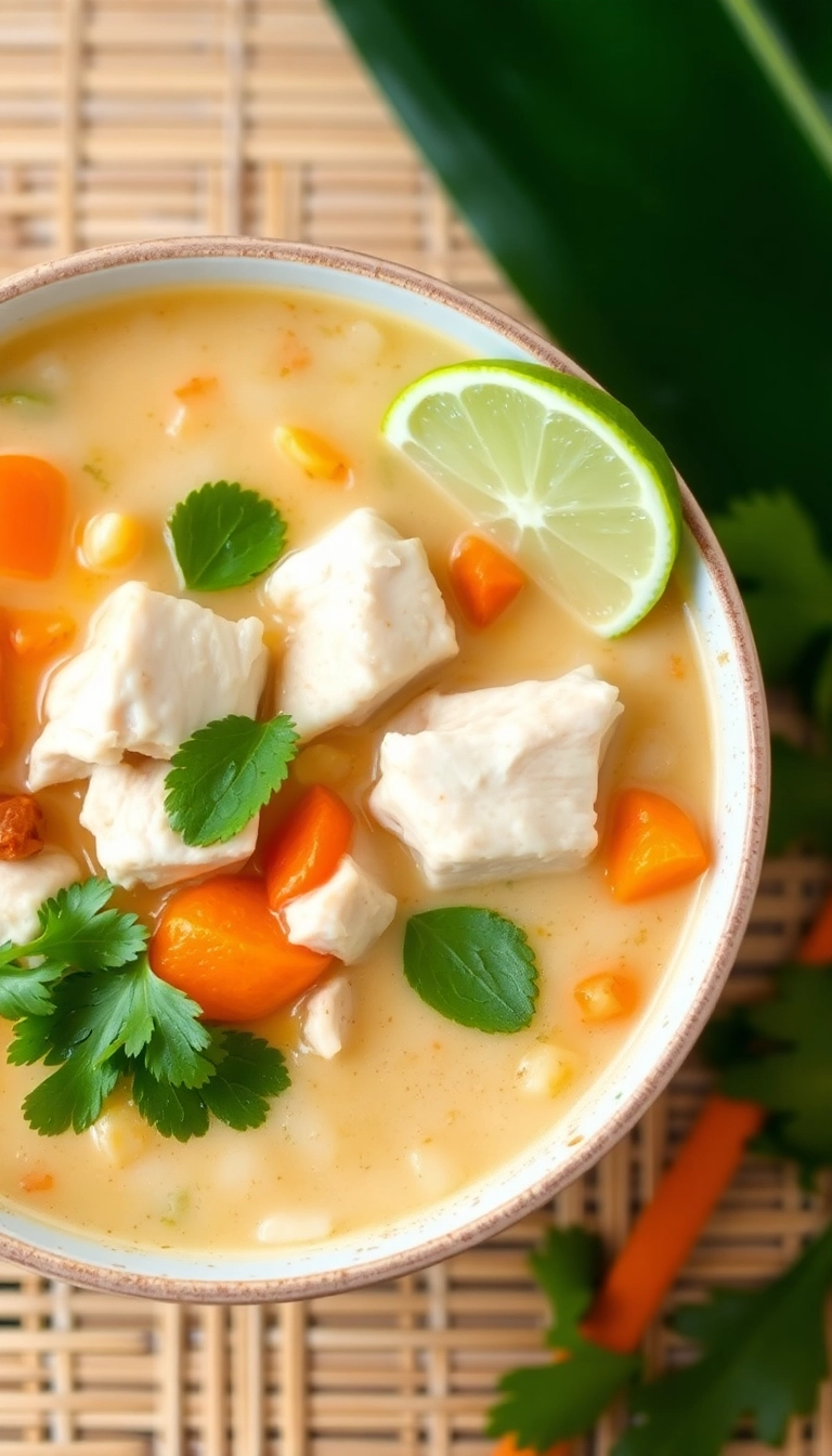 24 Creamy Chicken and Rice Soup Ideas You Need to Try Tonight! - 7. Thai Coconut Chicken and Rice Soup