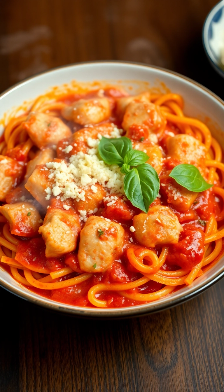 21 Low-Calorie Chicken Pasta Recipes You Can’t Resist (Especially #13!) - 13. Spicy Chicken Arrabbiata Pasta