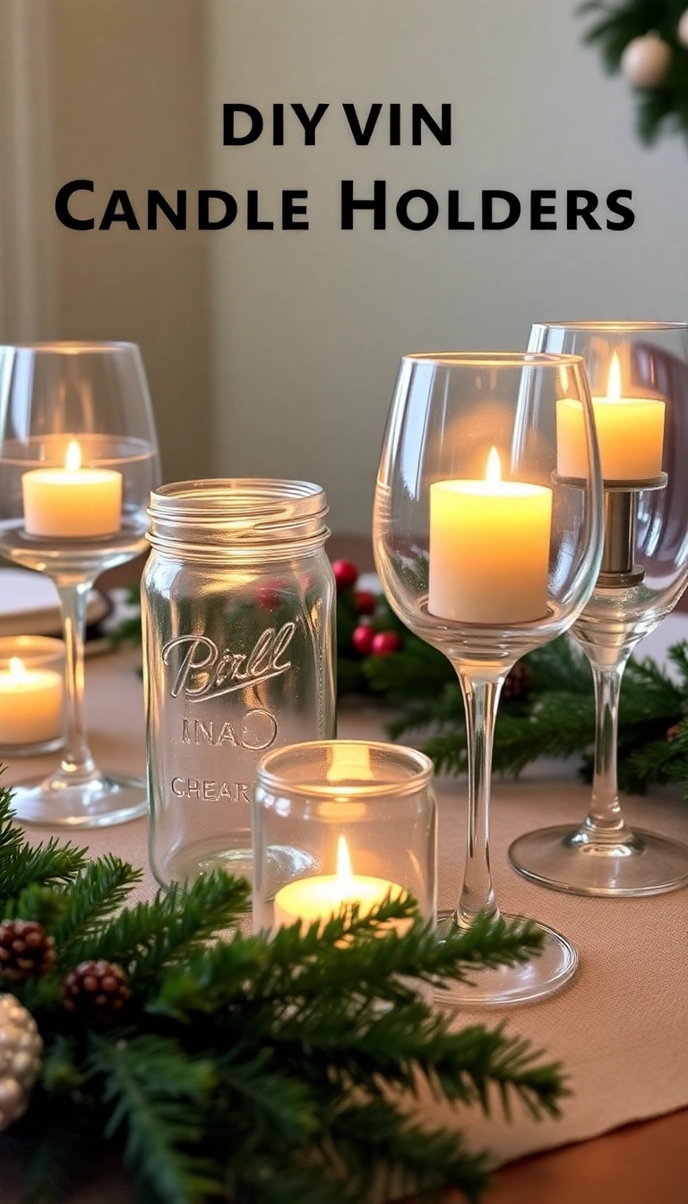 15 DIY Christmas Decor Ideas That Will Make Your Home Sparkle with Holiday Cheer! - 12. DIY Candle Holders