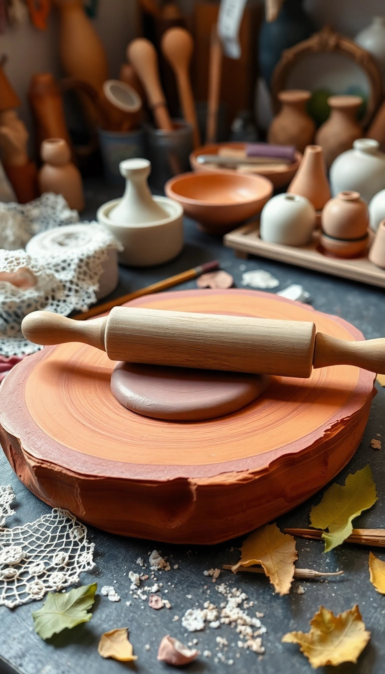 30 Genius Crafting Hacks That Will Change the Way You Create (Tip #15 Will Blow Your Mind!) - 13. Use a Rolling Pin for Textured Clay