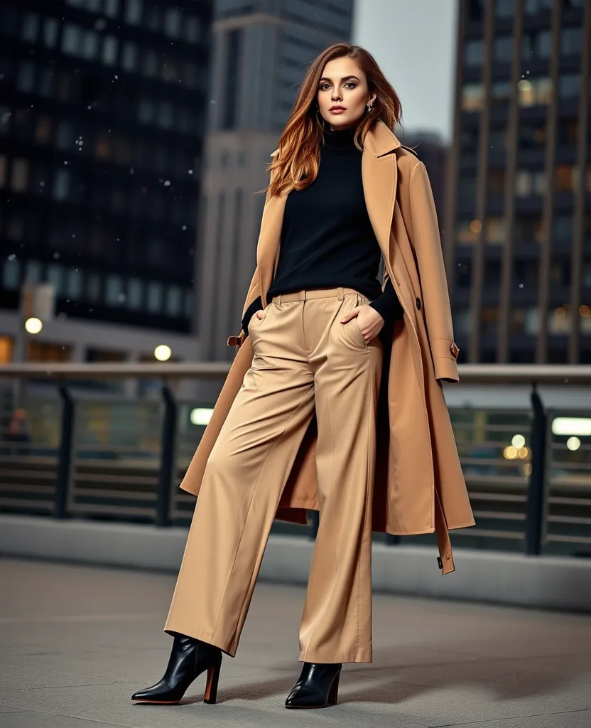 10 Stylish Ways to Rock Winter Footwear That Will Turn Heads! - 10. Sleek Ankle Boots with Wide-Leg Trousers