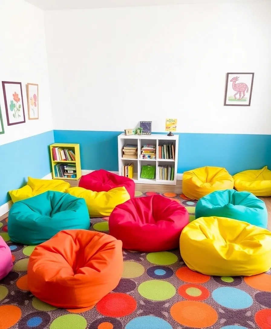 15 Stylish Kids' Room Furniture Ideas That Are Both Functional and Fun (Don't Miss #9!) - 10. Brightly Colored Bean Bags